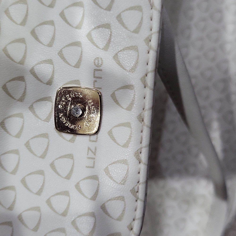 EUC Liz Claiborne women's small handbag crossbody bag purse, white - Picture 8 of 11